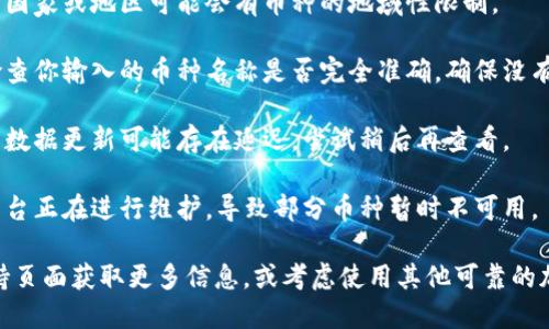 看起来你提到的“tokenim”可能是一个特定的平台或应用。如果你无法找到某个币，可能有以下几个原因：

1. **币种尚未上线**：某些加密货币可能尚未在该平台上交易，确保你查看的是最新的币种列表。

2. **区域限制**：某些平台在不同国家或地区可能会有币种的地域性限制。

3. **币种名称或标识符错误**：检查你输入的币种名称是否完全准确，确保没有拼写错误或者使用了错位的符号。

4. **数据更新延迟**：有时平台的数据更新可能存在延迟，尝试稍后再查看。

5. **平台故障或维护**：可能该平台正在进行维护，导致部分币种暂时不可用。

建议你访问官方的交流论坛或支持页面获取更多信息，或考虑使用其他可靠的加密货币交易平台来查找该币。